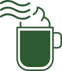 湯気の立つコーヒーカップ