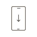 スマホでアプリをダウンロードしているアイコン